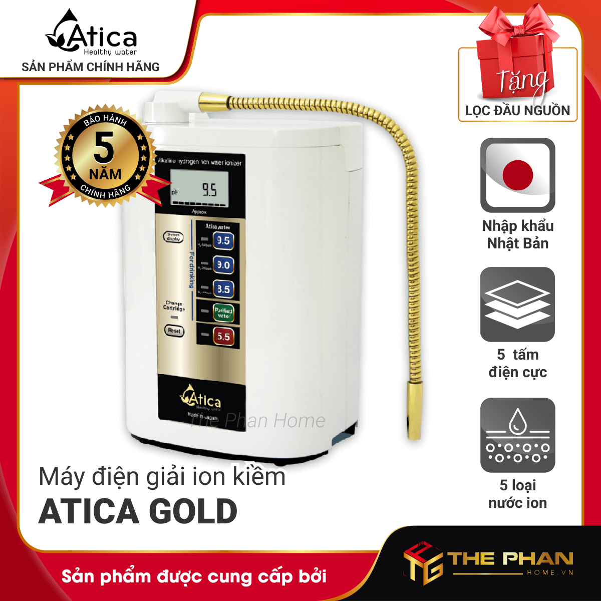 Máy Lọc Nước Điện Giải Ion Kiềm ATICA GOLD