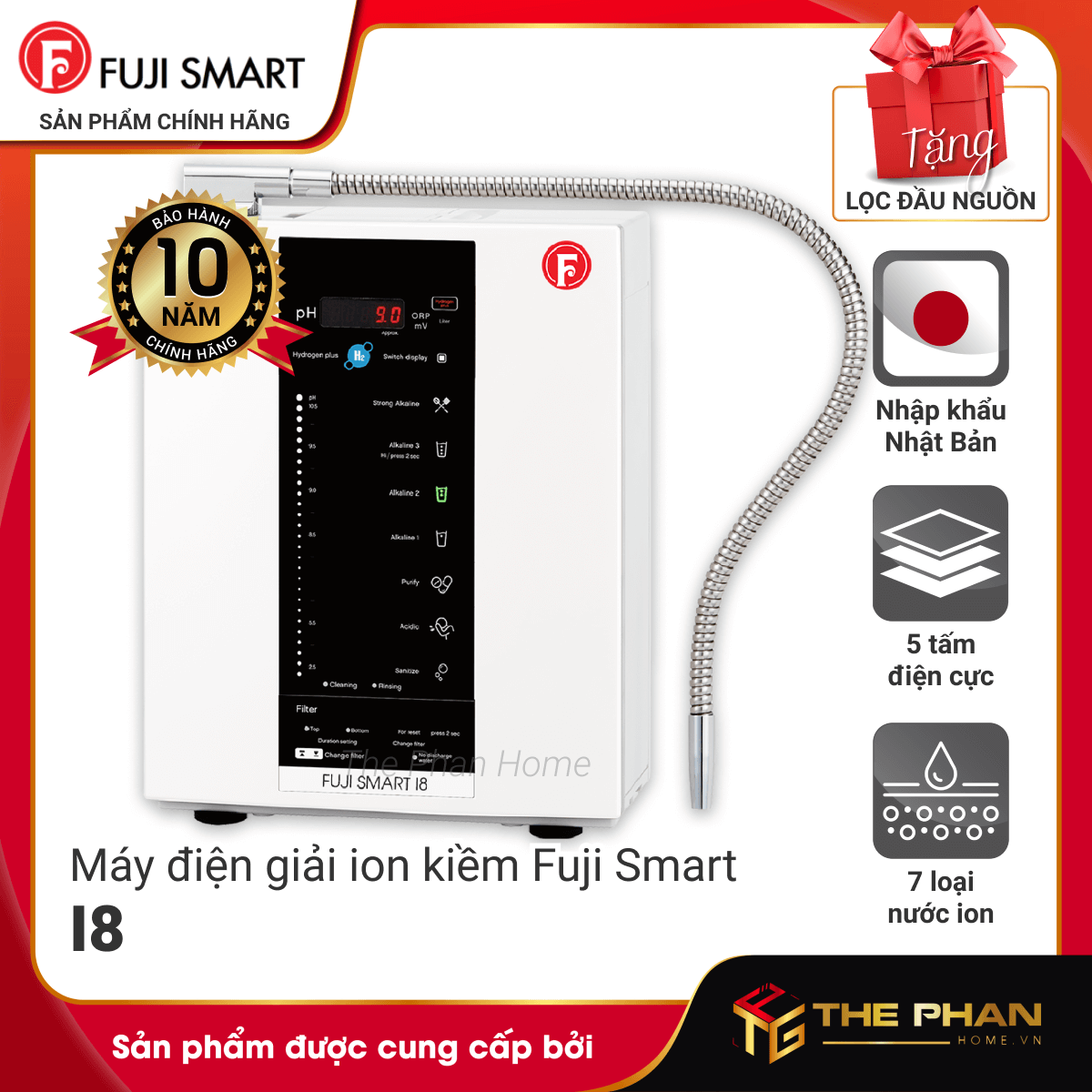 Máy Lọc Nước Điện Giải Ion Kiềm FUJI SMART I8