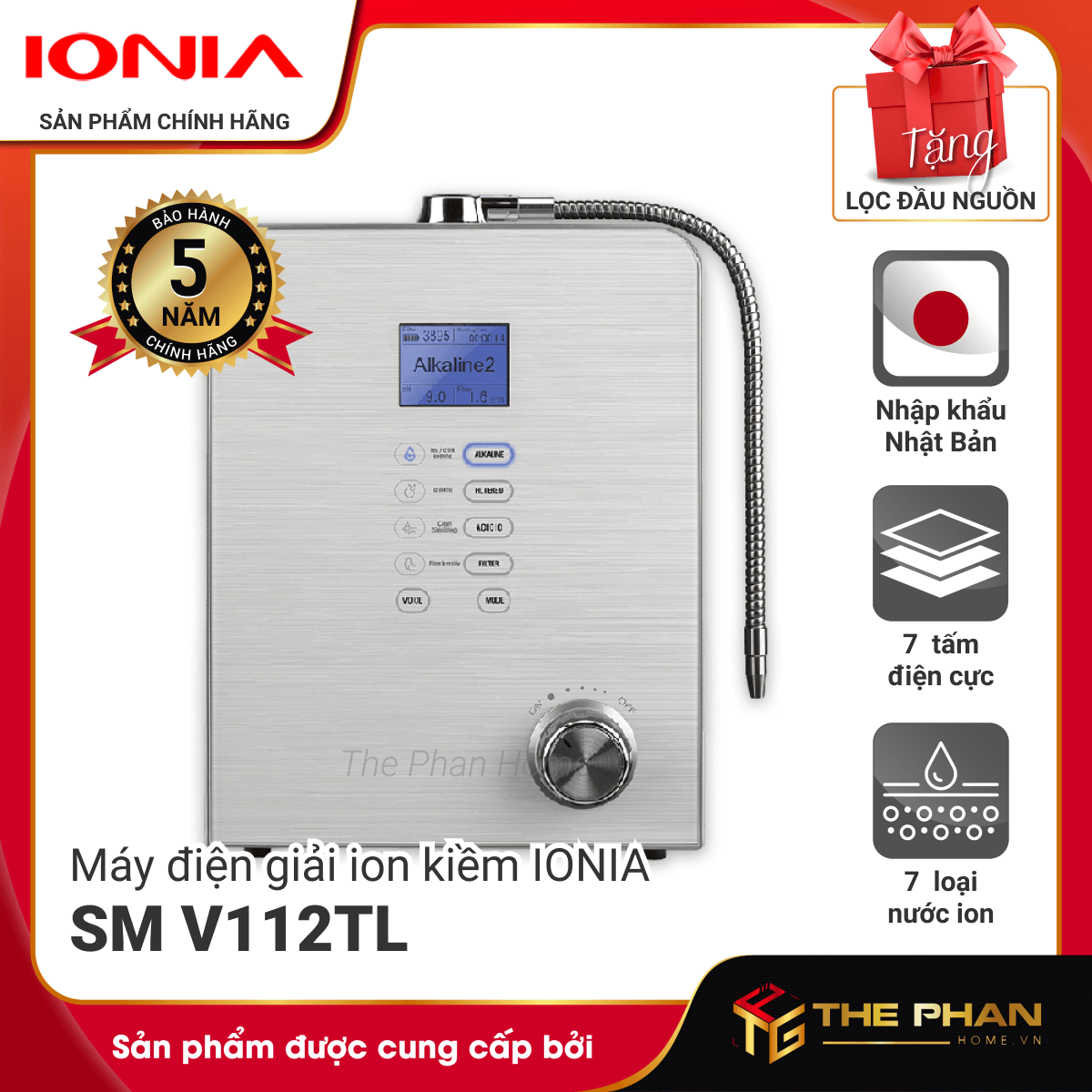 Máy Lọc Nước Điện Giải Ion Kiềm IONIA SM V112TL