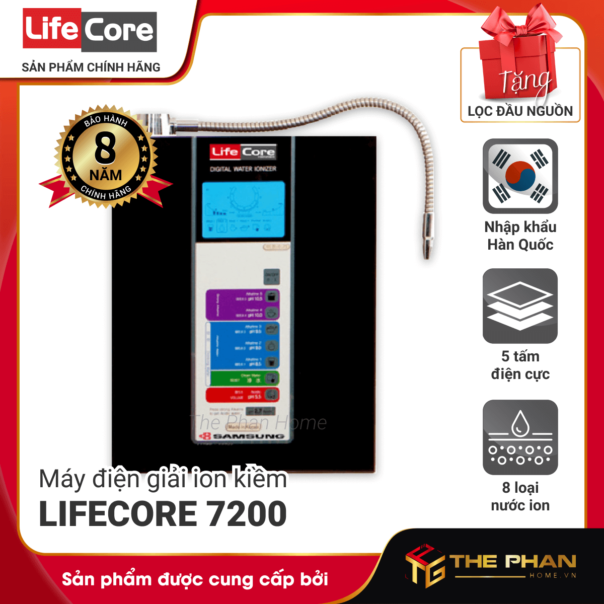 Máy Lọc Nước Điện Giải Ion Kiềm LIFECORE 7200