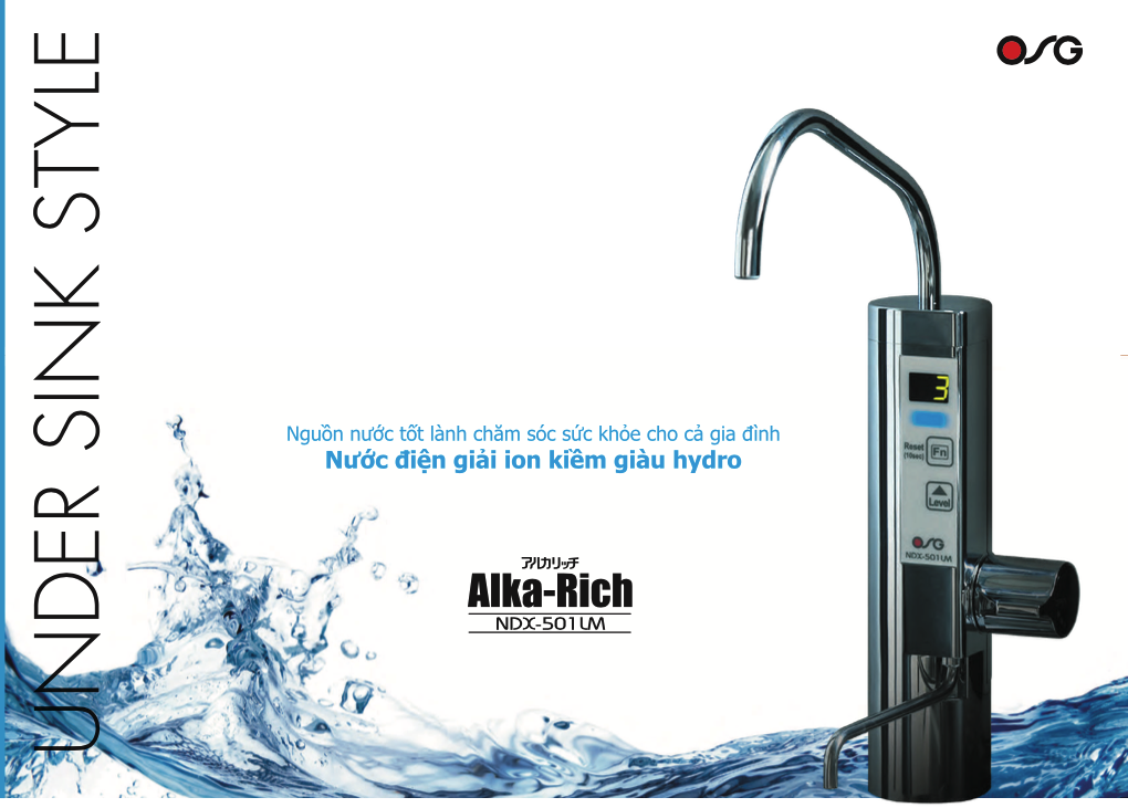 Máy Lọc Nước Điện Giải Ion Kiềm OSG Alka-Rich NDX-501LM