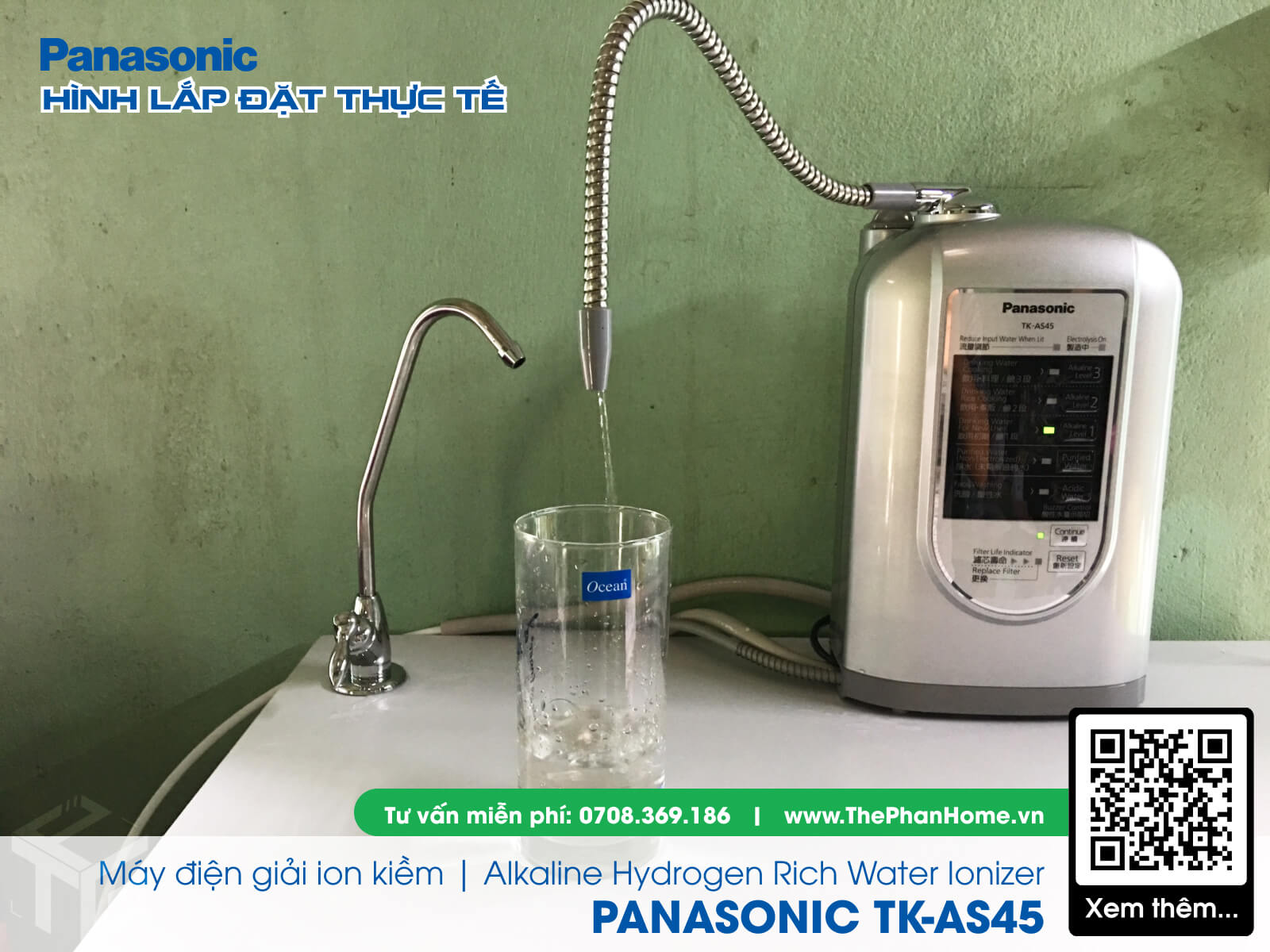 Máy Điện Giải iON Kiềm Panasonic TK-AS45 - Hàng chính hãng Nhập khẩu - Harlem Production