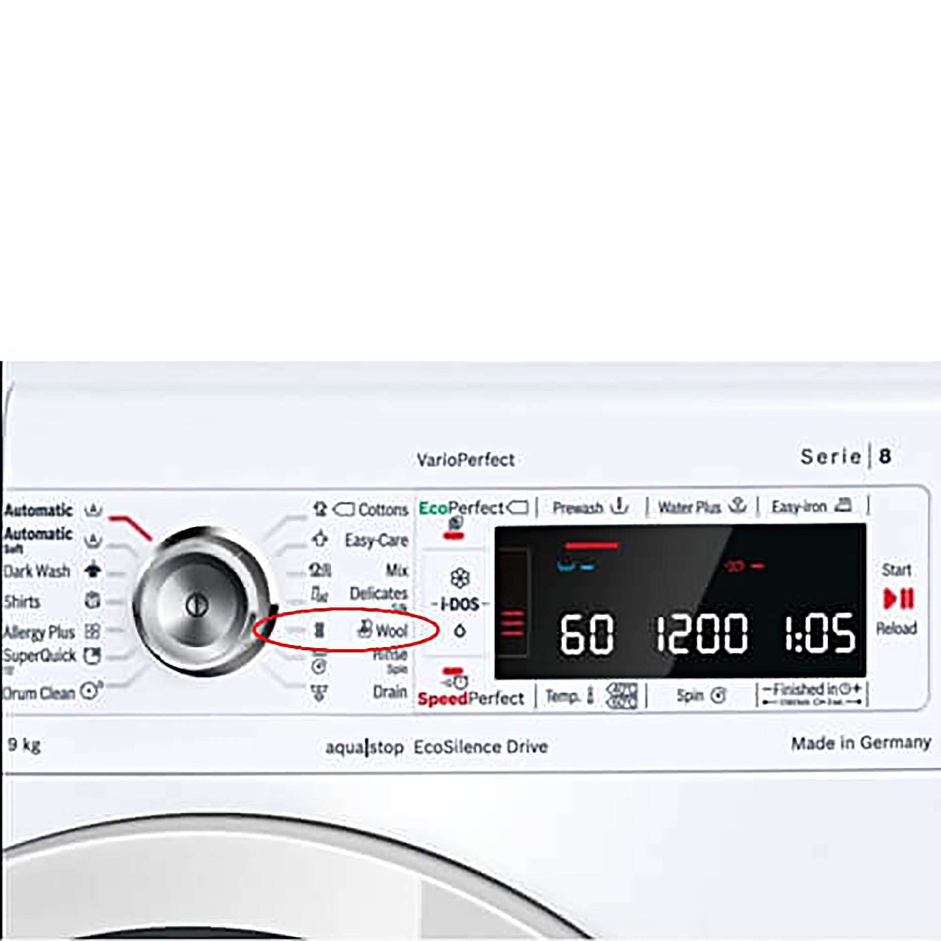 Máy Giặt 9KG BOSCH WAP28480SG - 9 chương trình giặt, Thêm đồ khi giặt, Inverter, Động cơ EcoSilence