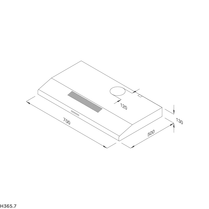 Máy Hút Khói Khử Mùi Dạng Classic Malloca H365.7, H365.7B - 500m³/h