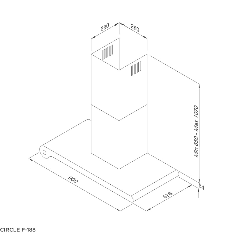 Máy Hút Khói Khử Mùi - Áp Tường Malloca CIRCLE F-188 - 800m³/h