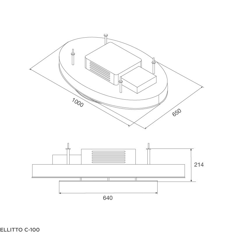 Máy Hút Khói Khử Mùi Âm Trần Malloca ELLITTO C-100 - 850m³/h