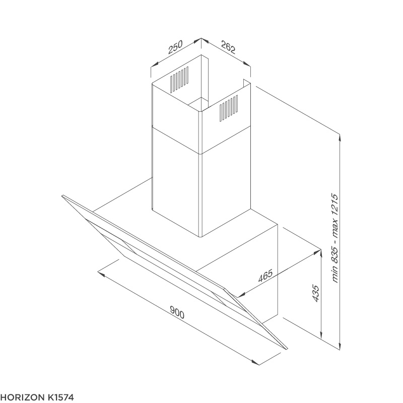 Máy Hút Khói Khử Mùi - Áp Tường Dạng Nghiêng Malloca HORIZON K1574 - 850m³/h