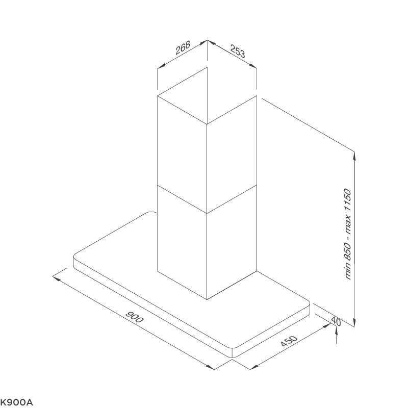 Máy Hút Khói Khử Mùi - Áp Tường Malloca K900A - 850m³/h