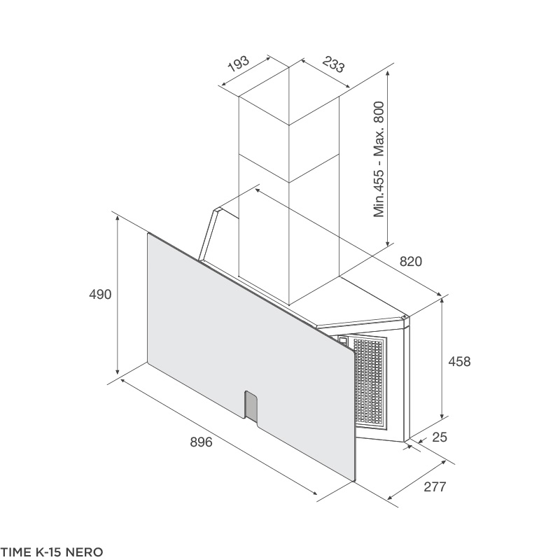 Máy Hút Khói Khử Mùi - Áp Tường Malloca TIME K-16 BRUNO, K-15 NERO - 850m³/h