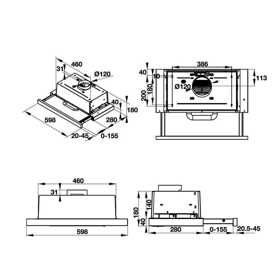 Máy Hút Mùi Âm Tủ Hafele HH-S60A 533.89.001