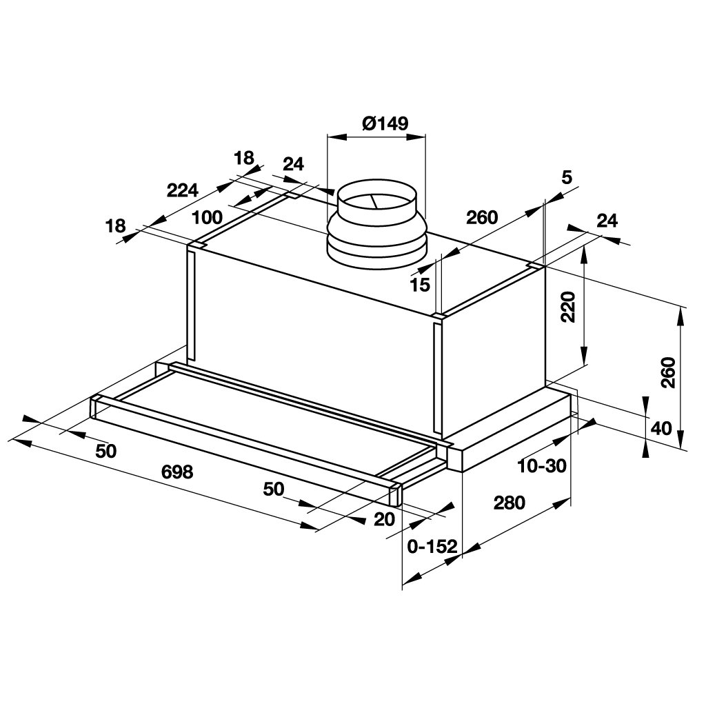 Máy Hút Mùi Âm Tủ Hafele HH-SG70A 533.89.021