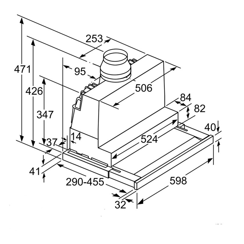 Máy Hút Mùi Âm Tủ BOSCH DFS067J50B | DFS097J50B - 700m³/h, 3+2 mức công suất, Động cơ không chổi than, Độ bền cao