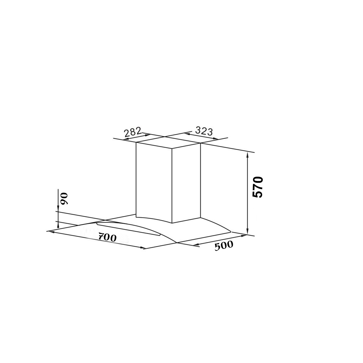 Máy Hút Mùi Kính Cong CHEF'S EH-R506E7G - 70CM, 750m³/h, Cảm ứng 3 cấp độ, Động cơ hộp kín siêu bền