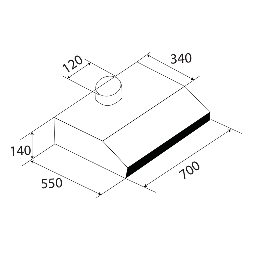 Máy Hút Mùi Cổ Điển KAFF KF-701B - 70CM, 700m³/h, 3 mức công suất, Lọc bằng than hoạt tính