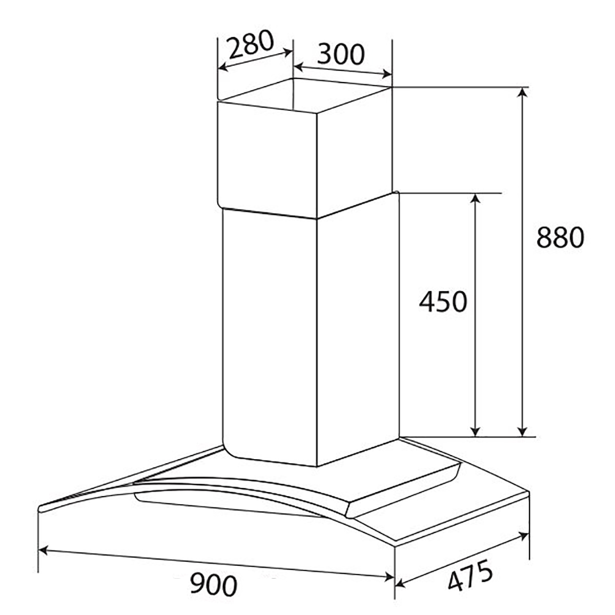 Máy Hút Mùi Kính Cong KAFF KF-GB773/ GB973 - 1000m³/h, 3 mức công suất, Inox không gỉ, Hút khói nhanh