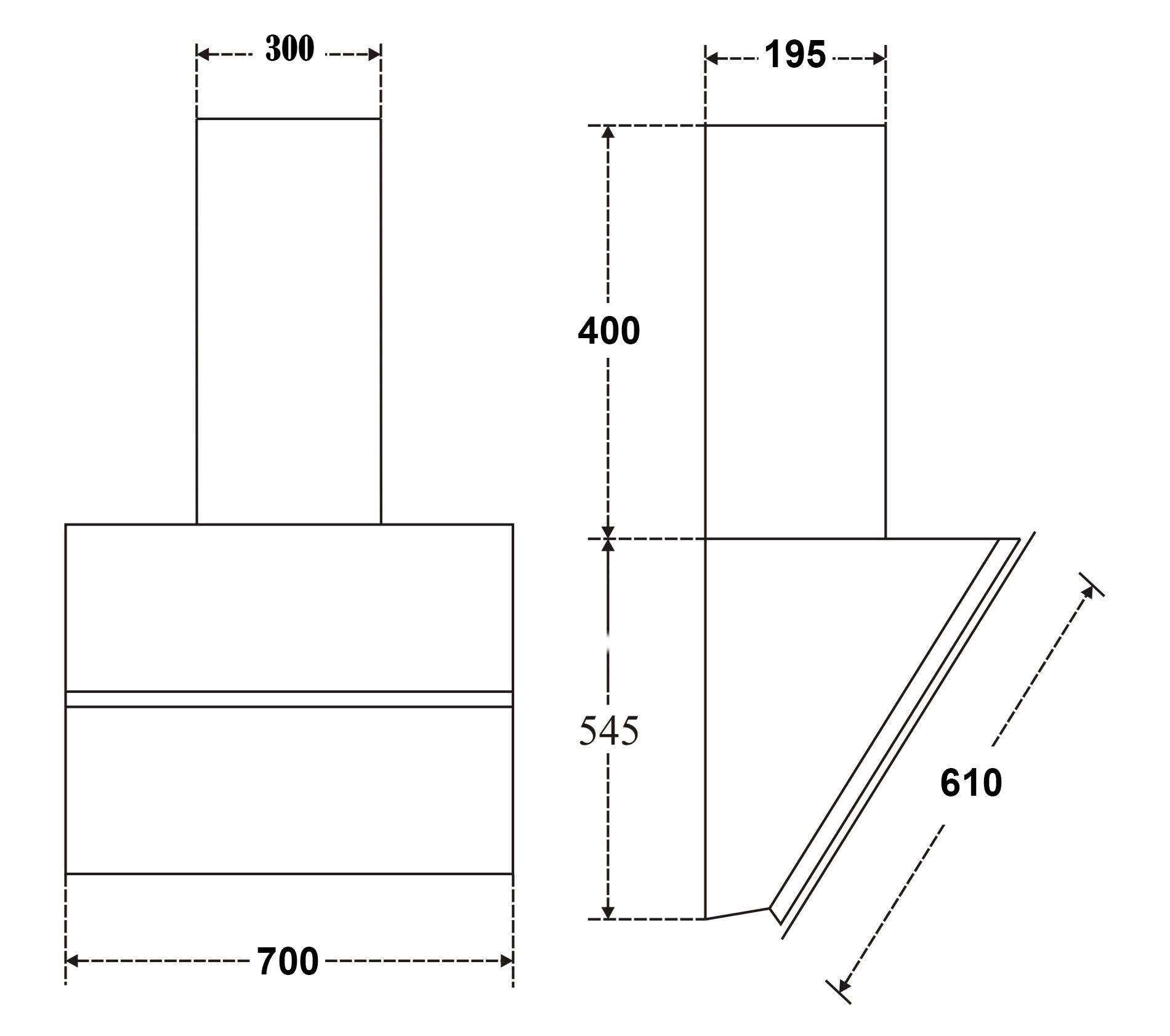 Máy Hút Mùi KAFF KF-LUX AT70FH/AT90FH - 1000m³/h, Cảm ứng 3 mức công suất, Remote, Kính phẳng dạng TV