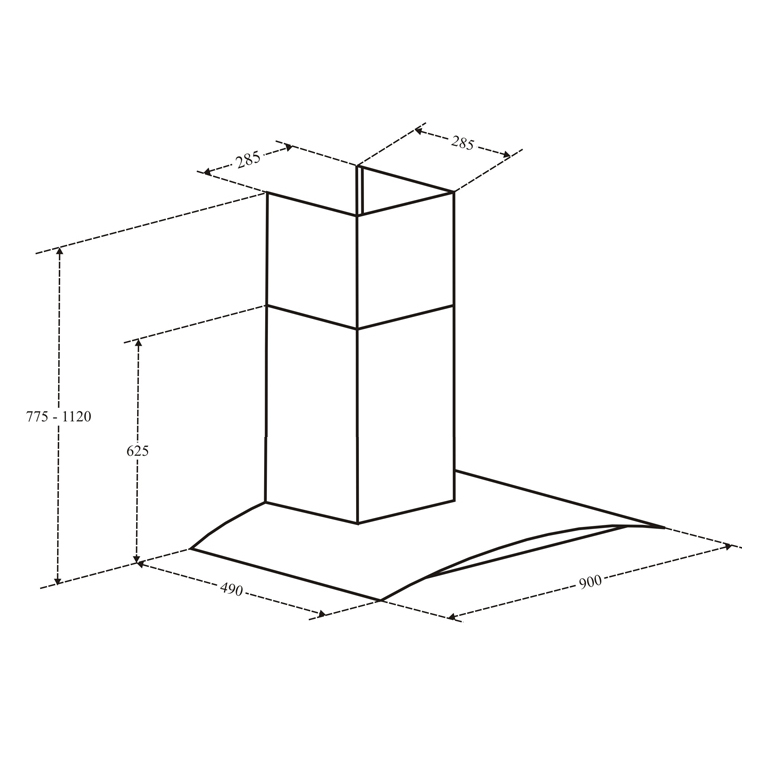 Máy Hút Mùi Kính Cong CANZY CZ-SL90 - 1400m³/h, 4 cấp độ, Alumium 3 lớp