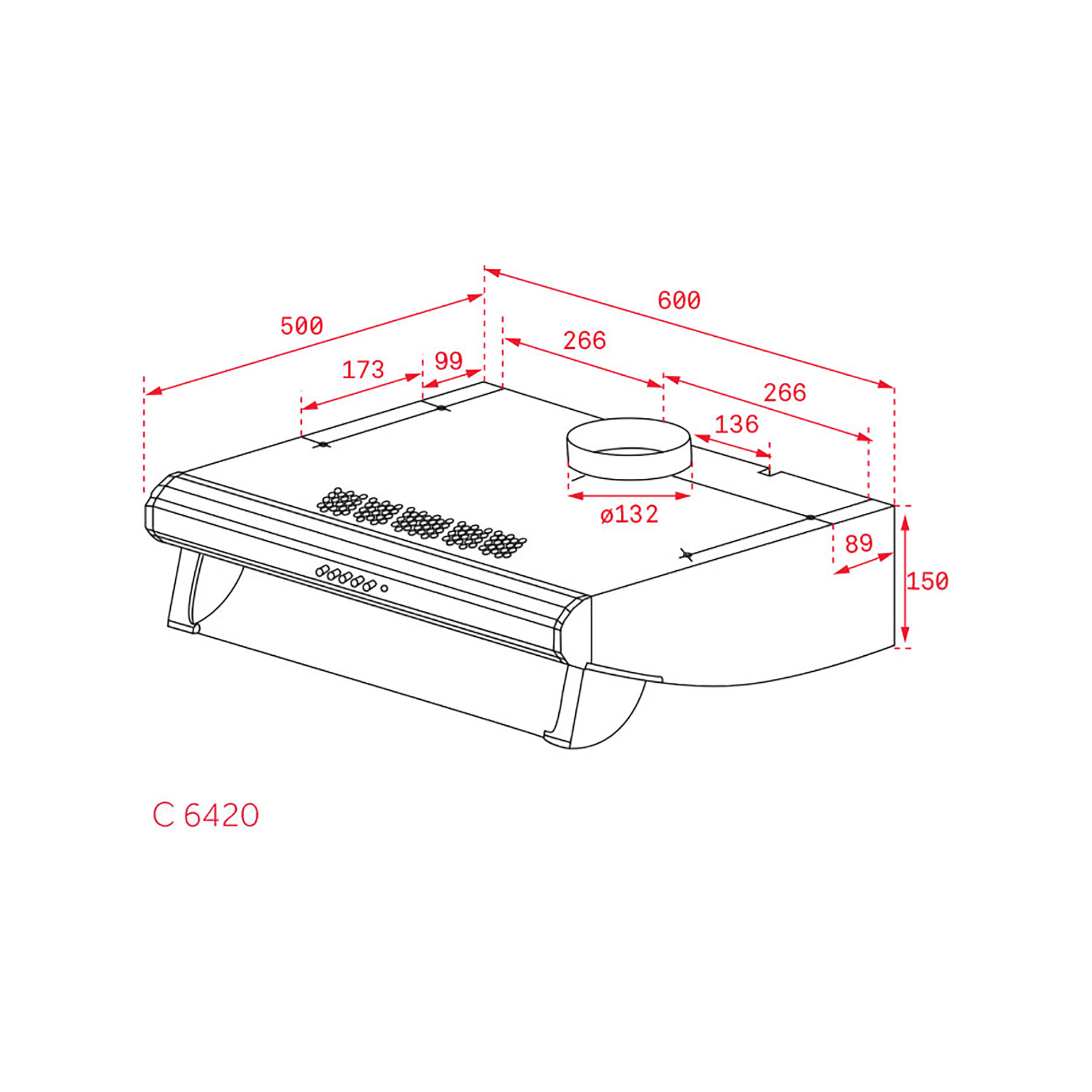 Máy Hút Mùi Âm Tủ Truyền Thống TEKA - C6420BKNEGRA/C9420/C6420 40465532 | 40466250 | 40465530 - 375m³/h, 3 mức công