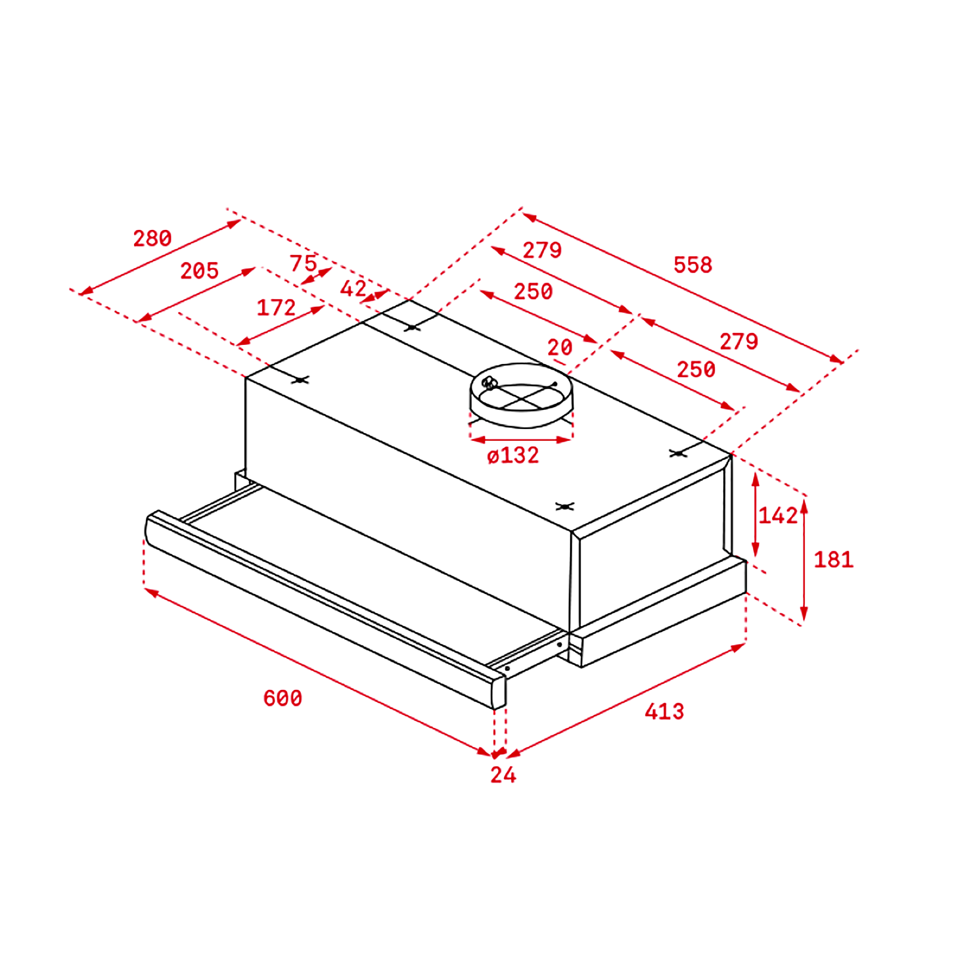 Máy Hút Mùi Âm Tủ Pull Out TEKA - TL7420/6420 40474110 | 40474260 - 354m³/h, 3 mức công suất