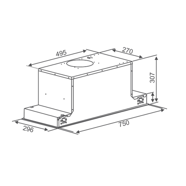 Máy Hút Mùi Âm Trần CANZY CZ-68D - 1250m³/h, 700mm, Điều khiển cảm ứng, Aluminum 5 lớp