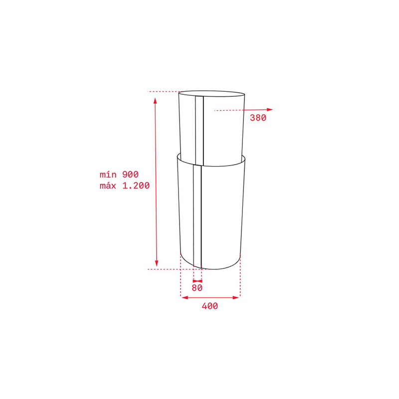 Máy Hút Mùi Đảo TEKA - WISH CC485 40480330 - 525m³/h, 400mm, 3+ mức công suất