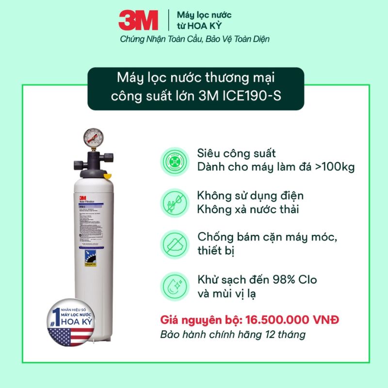 Máy Lọc Nước Thương Mại 3M ICE190-S