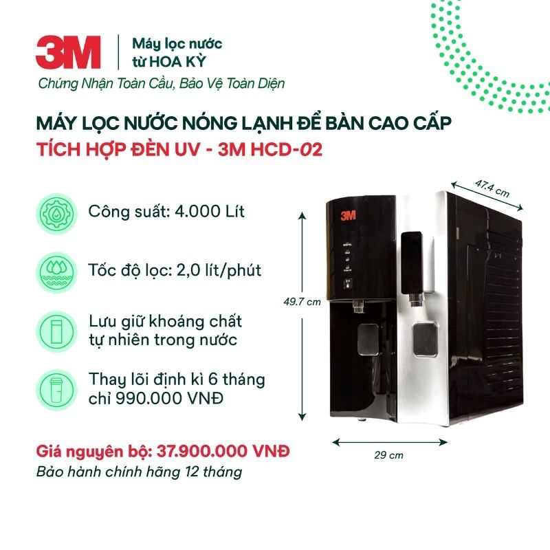 Máy Lọc Nước Nóng - Lạnh Để Bàn 3M HCD-2