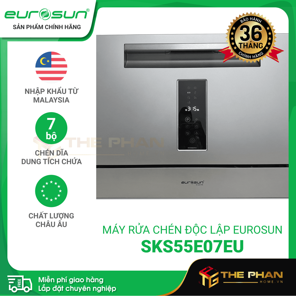 Máy Rửa Chén Eurosun SKS55E07EU