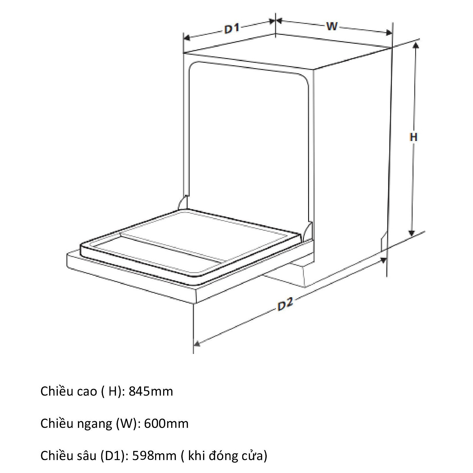 Máy Rửa Chén Bát Độc Lập CANZY CZ-P1036R - Sức chứa 10 bộ, Sấy nóng khử trùng