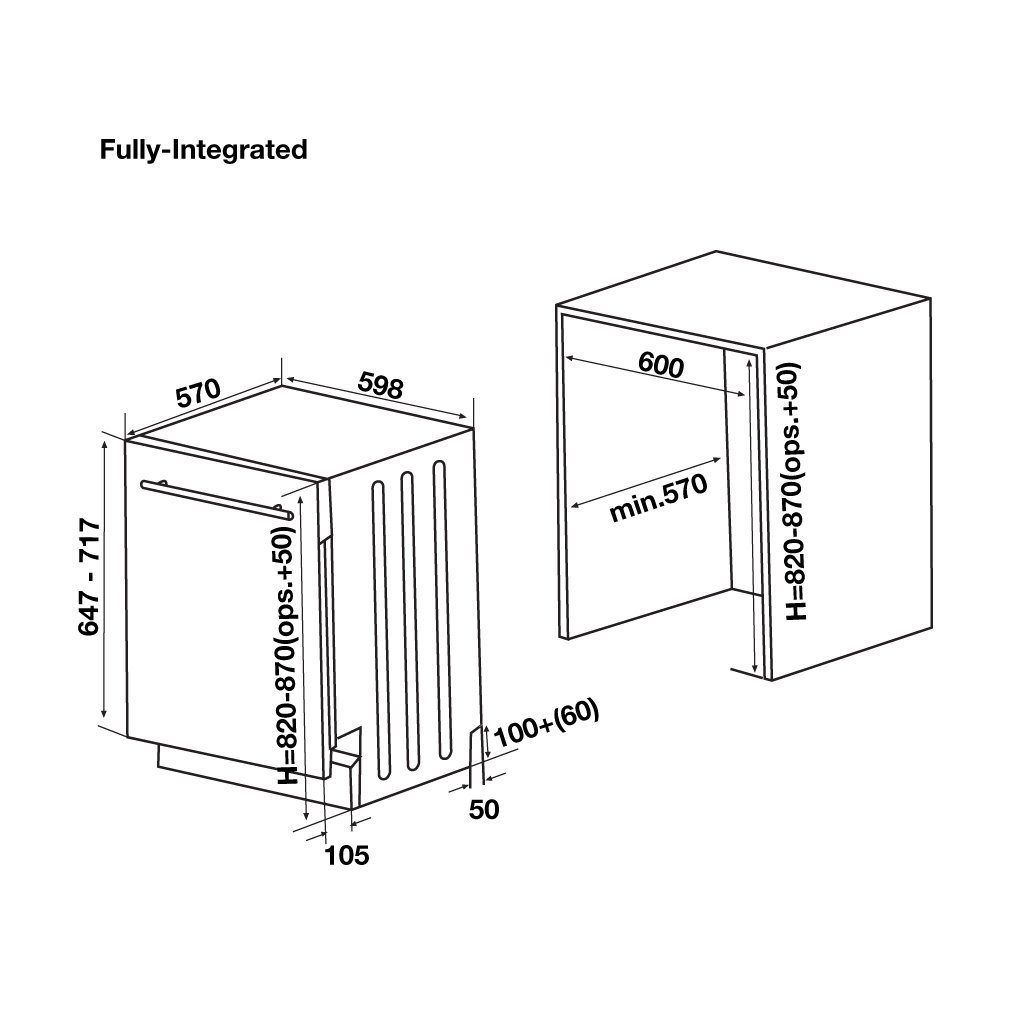 Máy Rửa Chén Âm Tủ Hafele HDW-FI60D 533.23.320 - Sức chứa 15 bộ