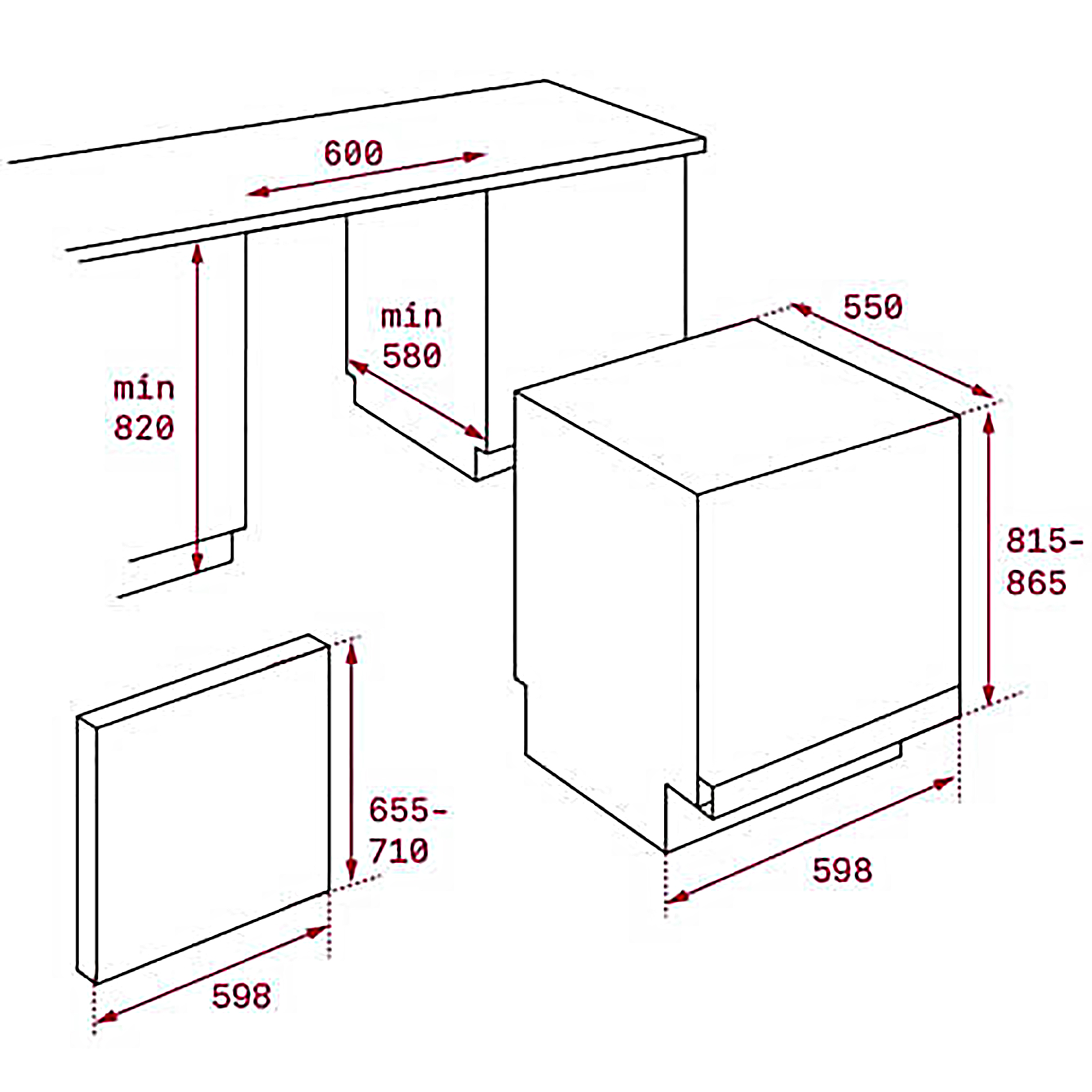 Máy Rửa Chén Âm Tủ TEKA - DW855FI 40782132 - MAESTRO, Sức chứa 12 bộ, 5 chương trình rửa