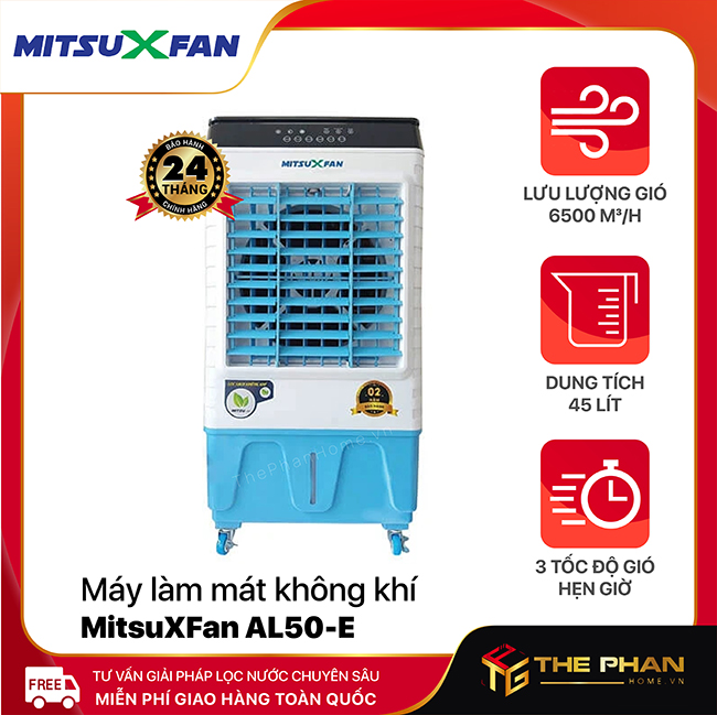 Máy Làm Mát Không Khí MitsuXFan AL50-E - Khử ion không khí, Công suất 150W, diện tích 25-40 m², Remote