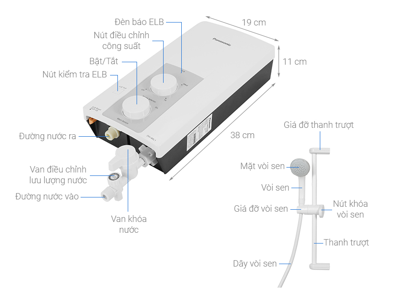 Máy nước nóng Panasonic DH-3RL2