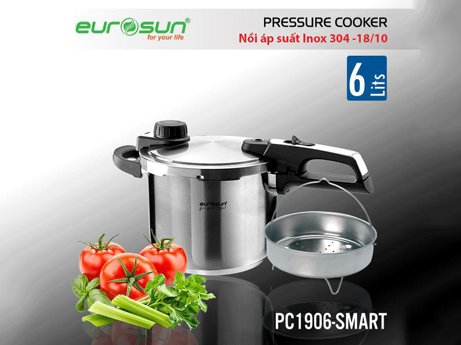 Nồi Áp Suất Eurosun PC1906-Smart - INOX 304, đáy 3 lớp, 6L