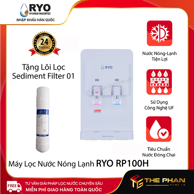 Máy Lọc Nước Nóng Lạnh Để Bàn Ryo Hyundai Wacortec RP100H