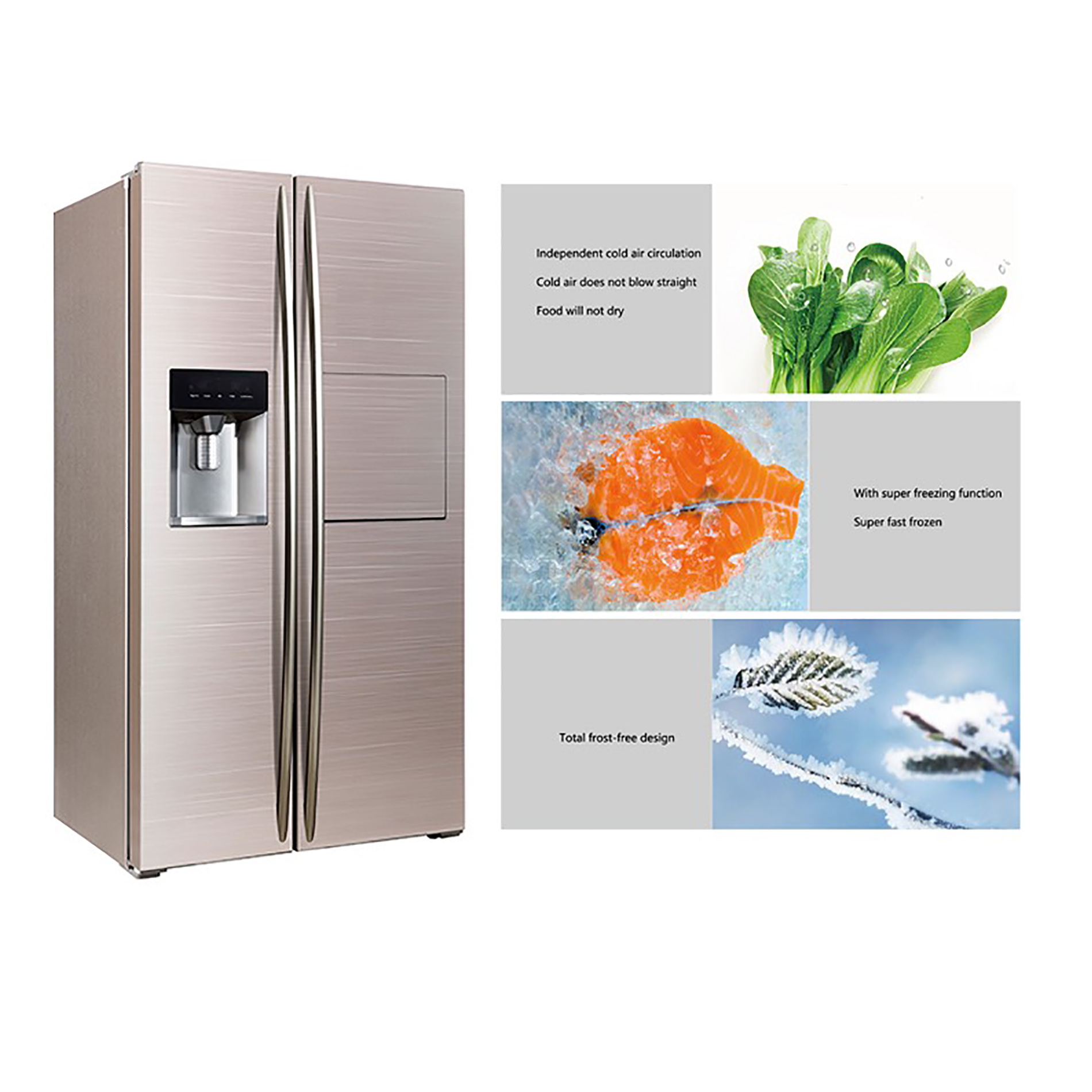 Tủ Lạnh KAFF KF-BCD606WHIT