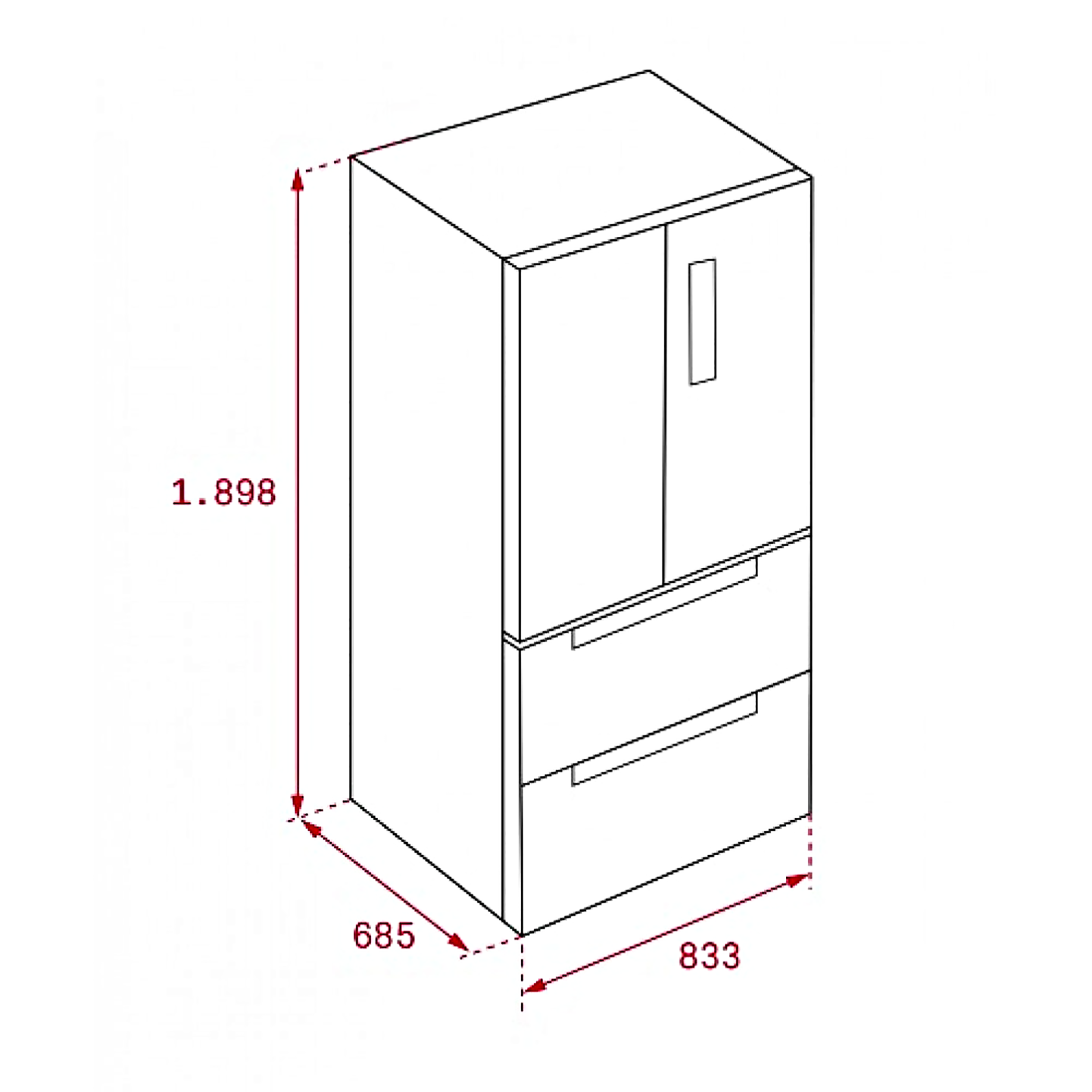 Tủ Lạnh Side By Side TEKA - RFD77820GBK 113430004 - MAESTRO, 537 Lít, Không đóng tuyết, 4 hệ thống kháng khuẩn