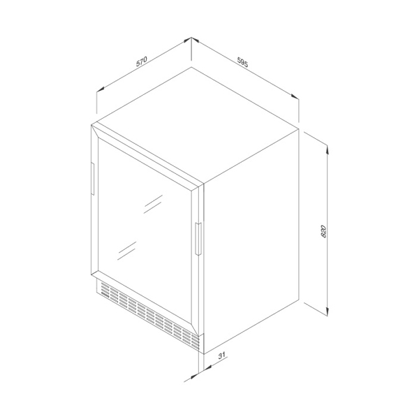 Tủ Bảo Quản Rượu Âm Tủ Malloca MWC-46BG - Sức chứa 46 chai