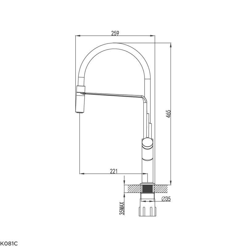 Vòi Rửa Chén Malloca K081C - Nước nóng, lạnh, mạ Chrome