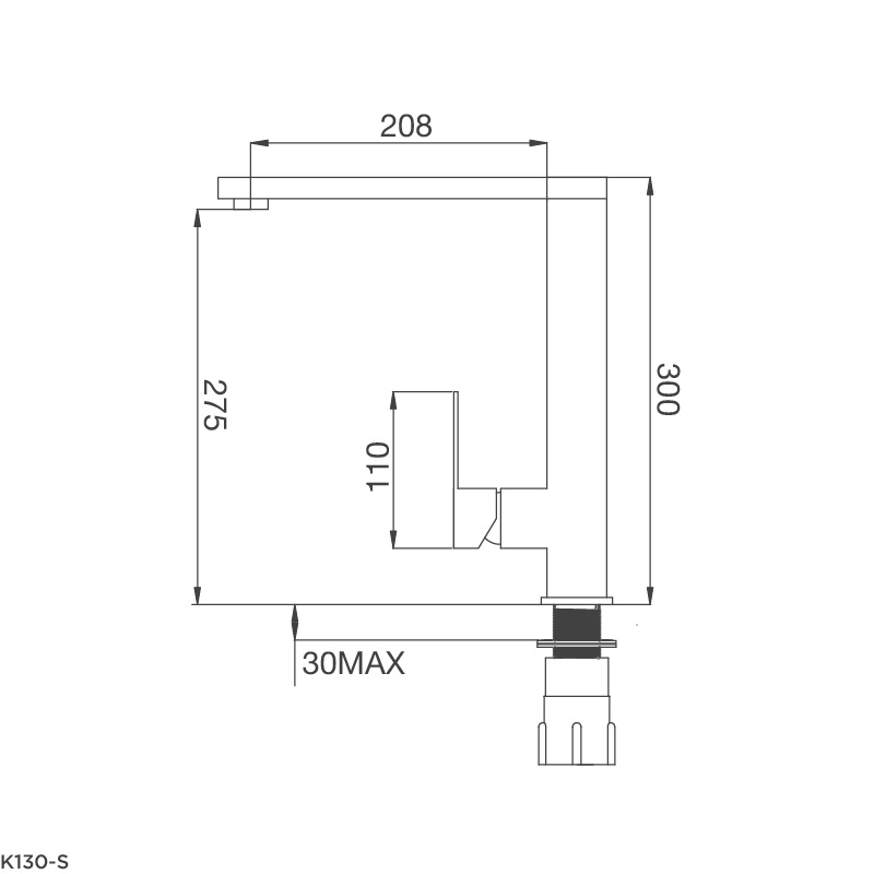 Vòi Rửa Chén Malloca K130-S - Nước nóng, lạnh, inox 305