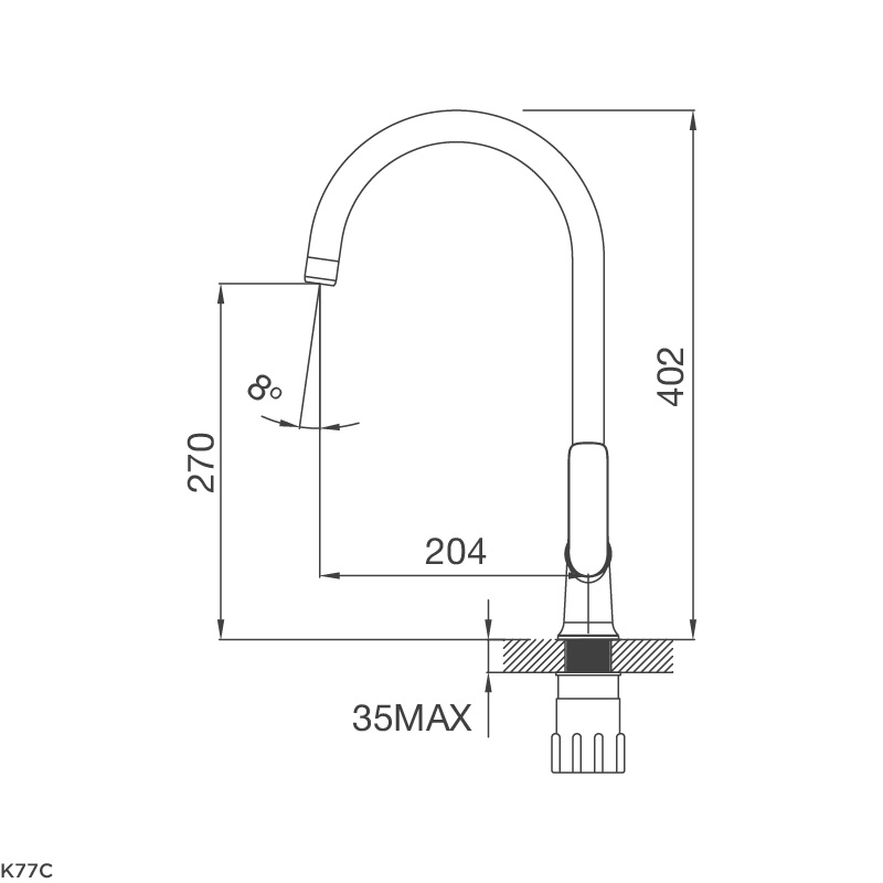 Vòi Rửa Chén Malloca K77C - Nước nóng, lạnh, mạ Chrome