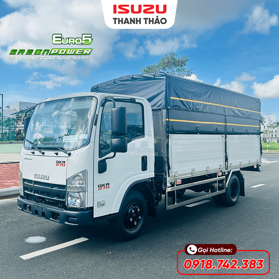 Xe tải Isuzu QKR270 Mui Bạt - Tải 2.7 tấn - Thùng dài 4m4