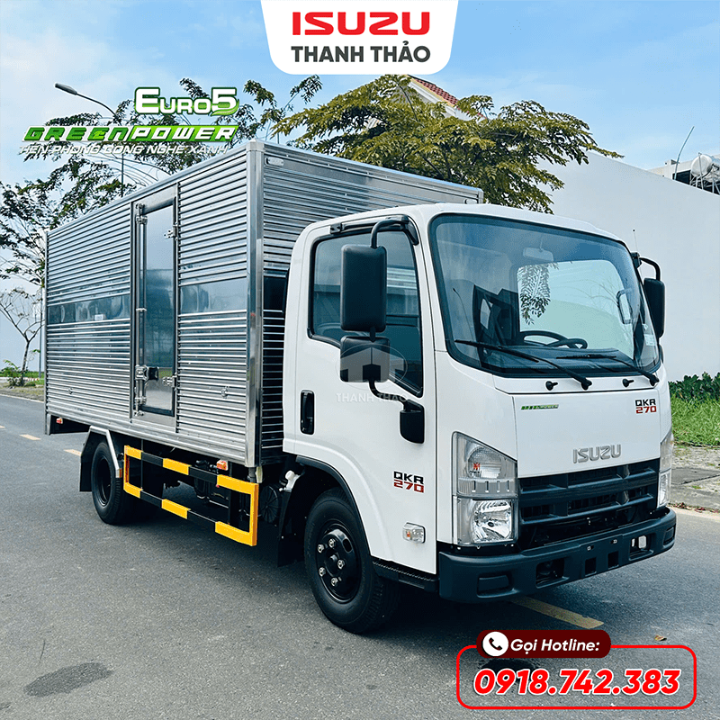 Xe tải Isuzu QKR270 Thùng Kín TC - Tải 2.5 tấn - Thùng dài 4m4