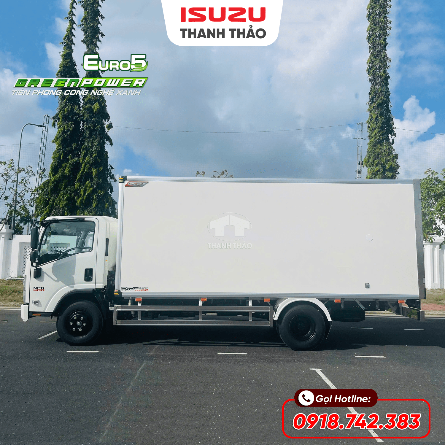 Xe tải Isuzu NPR400 Thùng Bảo Ôn - Tải 3.7 tấn - Thùng dài 5m1