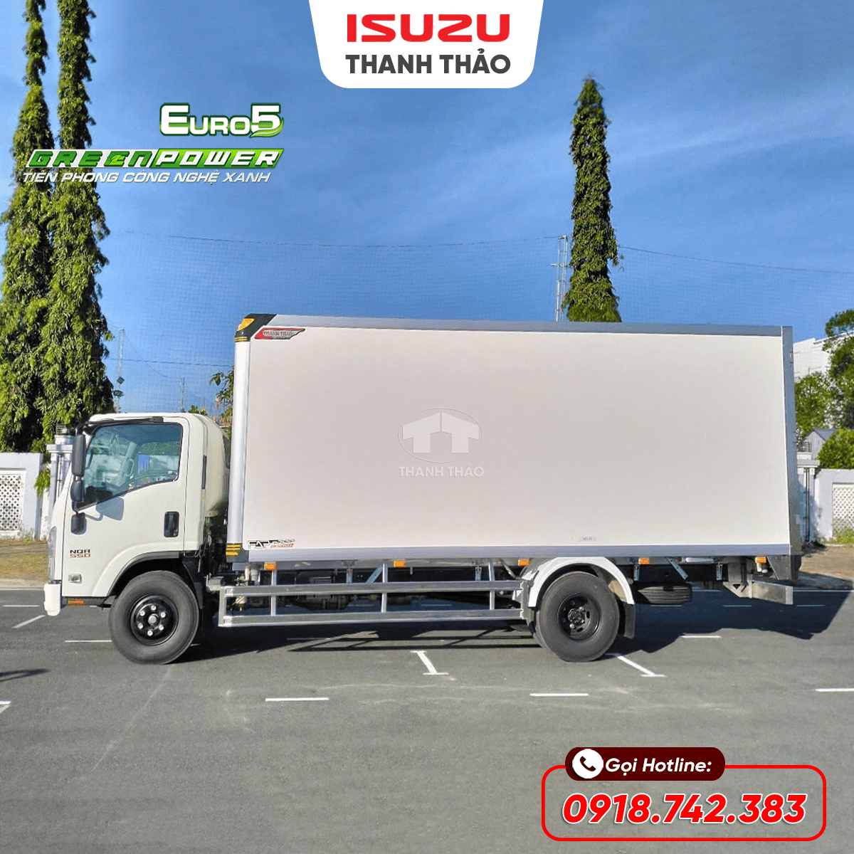 Xe tải Isuzu NQR550 Thùng Bảo Ôn - Tải 5 tấn - Thùng dài 5m6