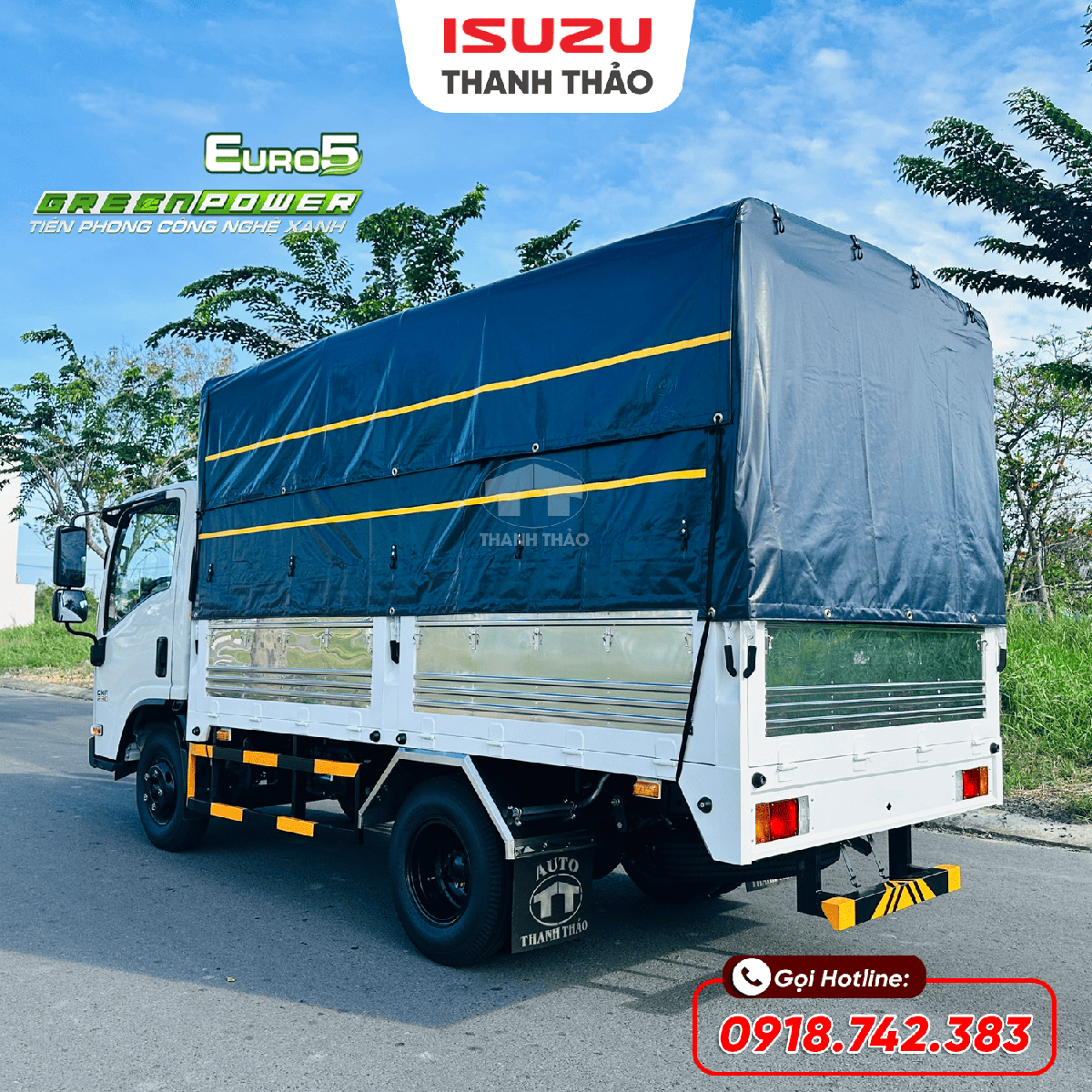 Xe tải Isuzu QKR230 Mui bạt TC - Tải 2.5 tấn - Thùng dài 3m6