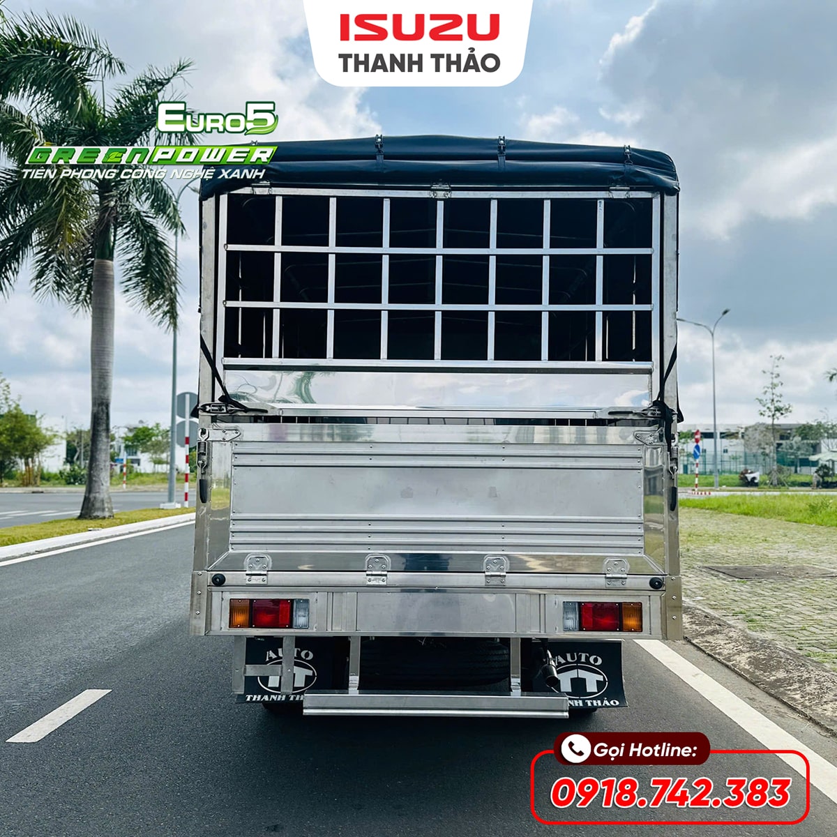 Xe tải Isuzu QKR230 Mui bạt inox 304 - Tải 2.5 tấn - Thùng dài 3m6