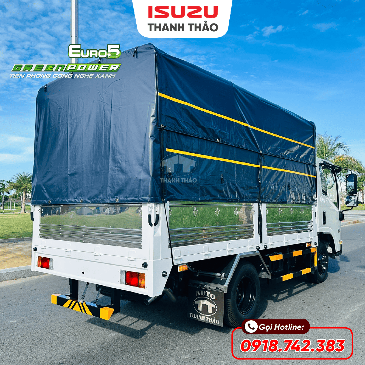 Xe tải Isuzu QKR230 Mui bạt TC - Tải 2.5 tấn - Thùng dài 3m6