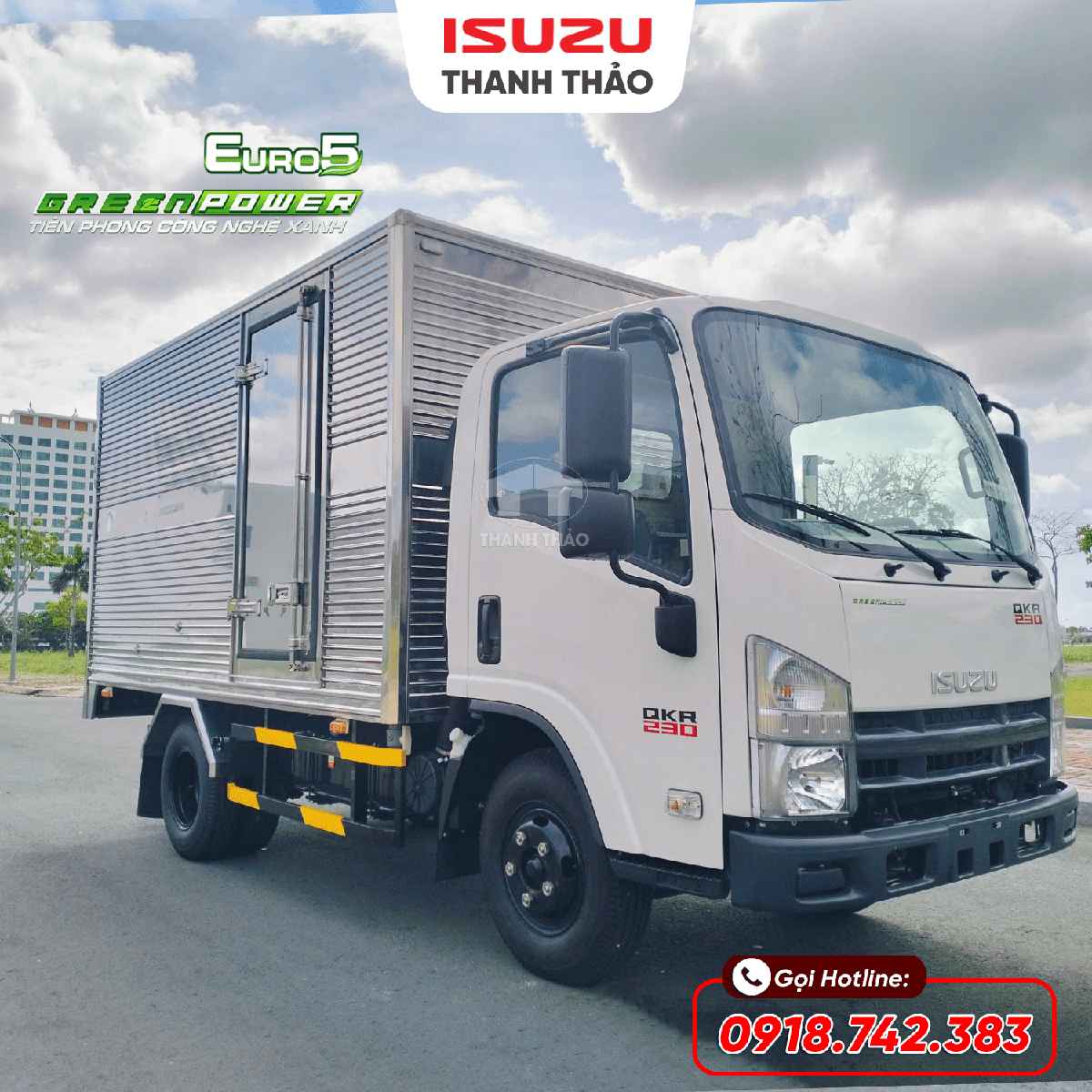 Xe tải Isuzu QKR230 Thùng Kín TC - Tải 2.5 tấn - Thùng dài 3m6