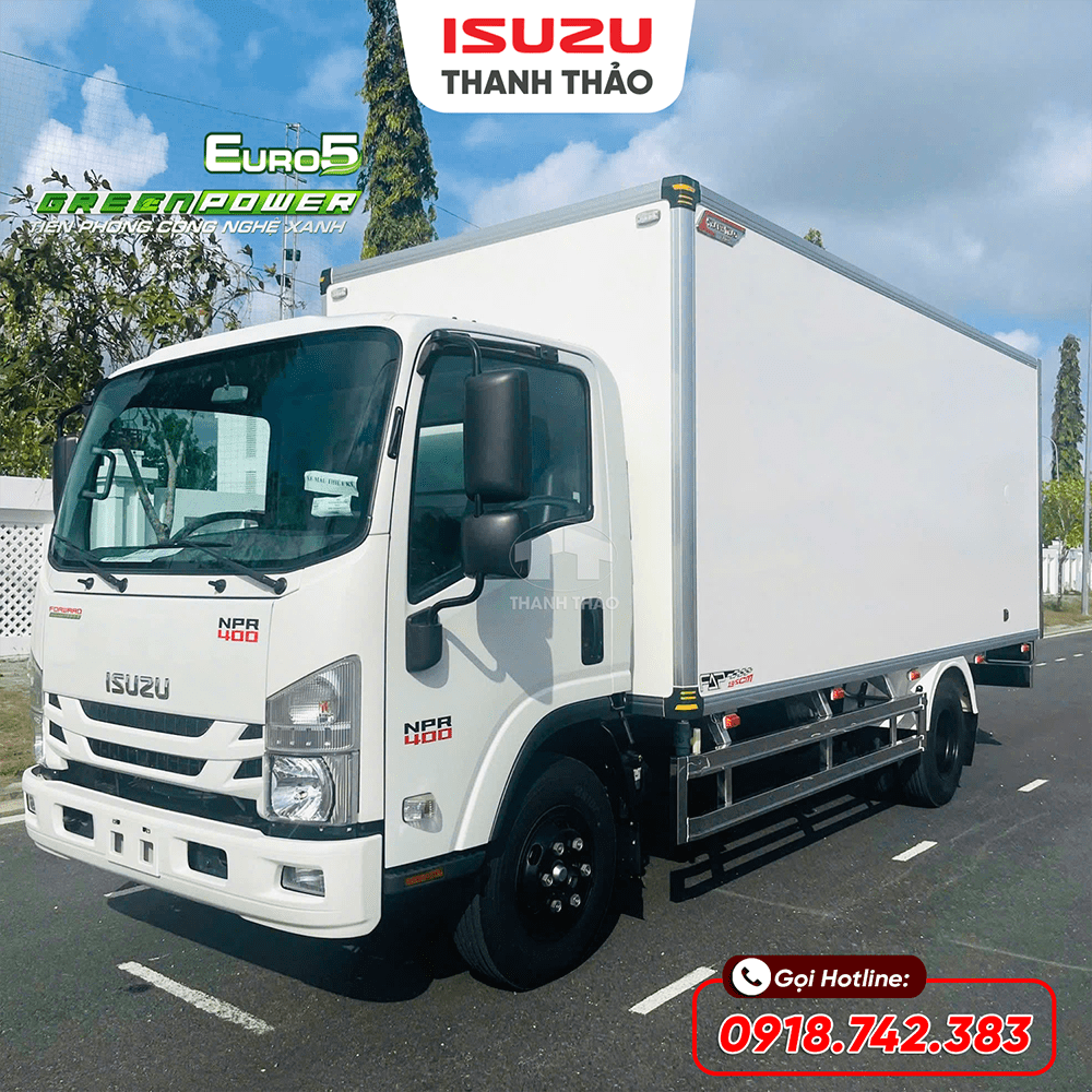 Xe tải Isuzu NPR400 Thùng Bảo Ôn - Tải 3.7 tấn - Thùng dài 5m1